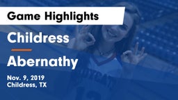 Childress  vs Abernathy  Game Highlights - Nov. 9, 2019