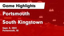 Portsmouth  vs South Kingstown  Game Highlights - Sept. 8, 2022