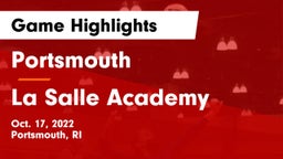 Portsmouth  vs La Salle Academy Game Highlights - Oct. 17, 2022