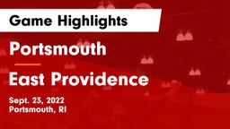 Portsmouth  vs East Providence Game Highlights - Sept. 23, 2022