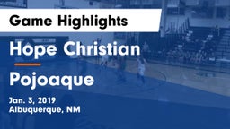 Hope Christian  vs Pojoaque  Game Highlights - Jan. 3, 2019