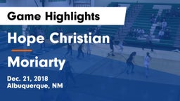 Hope Christian  vs Moriarty  Game Highlights - Dec. 21, 2018