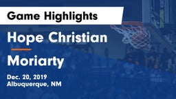 Hope Christian  vs Moriarty  Game Highlights - Dec. 20, 2019