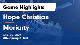 Hope Christian  vs Moriarty  Game Highlights - Jan. 25, 2022