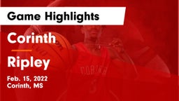 Corinth  vs Ripley  Game Highlights - Feb. 15, 2022
