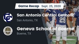 Recap: San Antonio Central Catholic  vs. Geneva School of Boerne 2020
