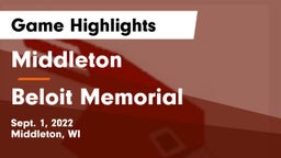 Middleton  vs Beloit Memorial  Game Highlights - Sept. 1, 2022