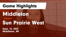 Middleton  vs Sun Prairie West  Game Highlights - Sept. 15, 2022