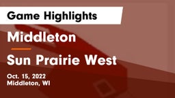 Middleton  vs Sun Prairie West  Game Highlights - Oct. 15, 2022