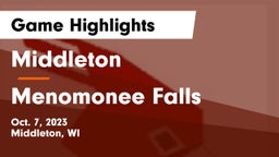Middleton  vs Menomonee Falls  Game Highlights - Oct. 7, 2023