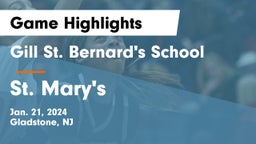 Gill St. Bernard's School vs St. Mary's  Game Highlights - Jan. 21, 2024