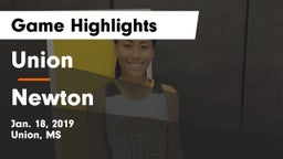 Union  vs Newton Game Highlights - Jan. 18, 2019