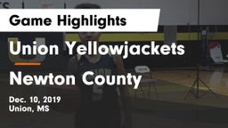 Union Yellowjackets vs Newton County  Game Highlights - Dec. 10, 2019