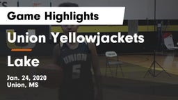 Union Yellowjackets vs Lake Game Highlights - Jan. 24, 2020