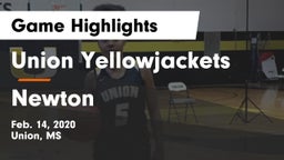 Union Yellowjackets vs Newton Game Highlights - Feb. 14, 2020