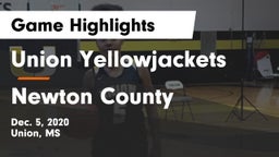 Union Yellowjackets vs Newton County  Game Highlights - Dec. 5, 2020