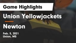 Union Yellowjackets vs Newton Game Highlights - Feb. 5, 2021
