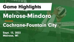 Melrose-Mindoro  vs Cochrane-Fountain City  Game Highlights - Sept. 13, 2022