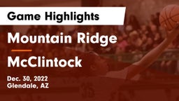 Mountain Ridge  vs McClintock  Game Highlights - Dec. 30, 2022