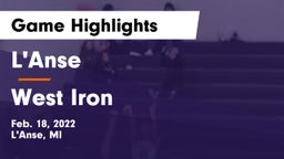 L'Anse  vs West Iron Game Highlights - Feb. 18, 2022
