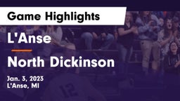 L'Anse  vs North Dickinson  Game Highlights - Jan. 3, 2023