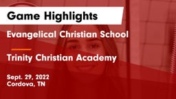 Evangelical Christian School vs Trinity Christian Academy  Game Highlights - Sept. 29, 2022