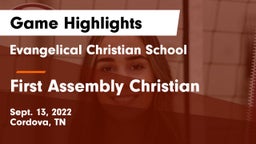 Evangelical Christian School vs First Assembly Christian  Game Highlights - Sept. 13, 2022