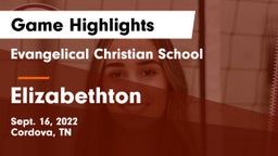 Evangelical Christian School vs Elizabethton  Game Highlights - Sept. 16, 2022