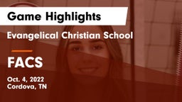 Evangelical Christian School vs FACS Game Highlights - Oct. 4, 2022