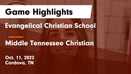 Evangelical Christian School vs Middle Tennessee Christian Game Highlights - Oct. 11, 2022