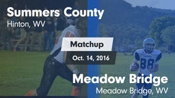 Matchup: Summers County vs. Meadow Bridge  2016