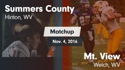 Matchup: Summers County vs. Mt. View  2016