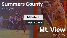 Matchup: Summers County vs. Mt. View  2019