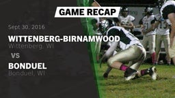 Recap: Wittenberg-Birnamwood  vs. Bonduel  2016