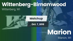 Matchup: Wittenberg-Birnamwoo vs. Marion  2016