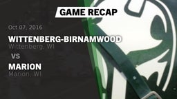 Recap: Wittenberg-Birnamwood  vs. Marion  2016