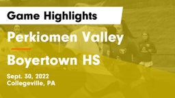 Perkiomen Valley  vs Boyertown HS Game Highlights - Sept. 30, 2022