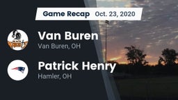 Recap: Van Buren  vs. Patrick Henry  2020