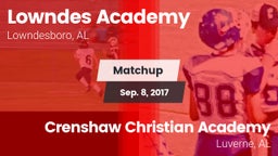 Matchup: Lowndes Academy vs. Crenshaw Christian Academy  2017