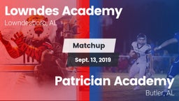 Matchup: Lowndes Academy vs. Patrician Academy  2019