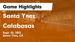 Santa Ynez  vs Calabasas  Game Highlights - Sept. 30, 2023