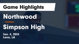 Northwood   vs Simpson High Game Highlights - Jan. 4, 2024
