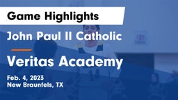 John Paul II Catholic  vs Veritas Academy Game Highlights - Feb. 4, 2023