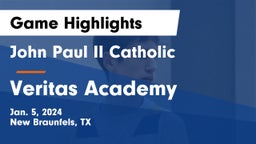 John Paul II Catholic  vs Veritas Academy Game Highlights - Jan. 5, 2024