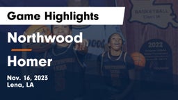 Northwood   vs Homer  Game Highlights - Nov. 16, 2023