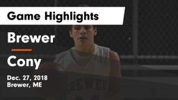 Brewer  vs Cony  Game Highlights - Dec. 27, 2018