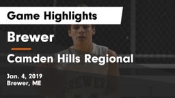 Brewer  vs Camden Hills Regional  Game Highlights - Jan. 4, 2019