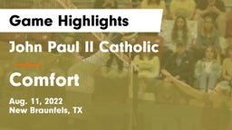 John Paul II Catholic  vs Comfort  Game Highlights - Aug. 11, 2022