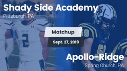 Matchup: Shady Side Academy vs. Apollo-Ridge  2019