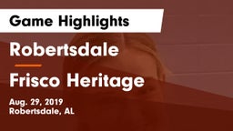 Robertsdale  vs Frisco Heritage  Game Highlights - Aug. 29, 2019